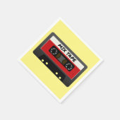 Red Mix Tape - 80sおよび90sレトロギフトインスパイア スタンダードカクテルナプキン (角)