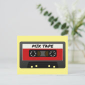 Red Mix Tape - 80sおよび90sレトロギフトインスパイア ポストカード (スタンド正面)