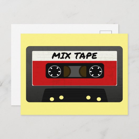 Red Mix Tape - 80sおよび90sレトロギフトインスパイア ポストカード (正面/裏面)