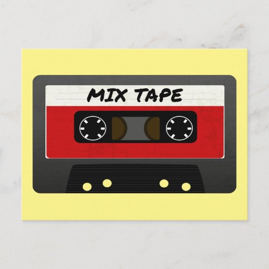 Red Mix Tape - 80sおよび90sレトロギフトインスパイア ポストカード (正面)