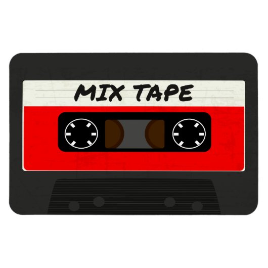 Red Mix Tape - 80sおよび90sレトロギフトインスパイア マグネット (横)