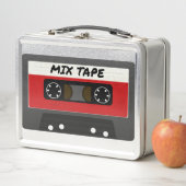 Red Mix Tape - 80sおよび90sレトロギフトインスパイア メタルランチボックス (インサイチュ)