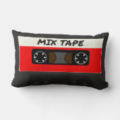 Red Mix Tape - 80sおよび90sレトロギフトインスパイア ランバークッション (裏面)