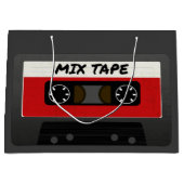 Red Mix Tape - 80sおよび90sレトロギフトインスパイア ラージペーパーバッグ (正面)
