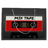 Red Mix Tape - 80sおよび90sレトロギフトインスパイア ラージペーパーバッグ (裏面)