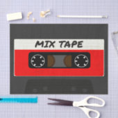 Red Mix Tape - 80sおよび90sレトロギフトインスパイア 薄葉紙 (クラフト)