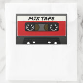 Red Mix Tape - 80sおよび90sレトロギフトインスパイア 長方形シール (バッグ)