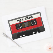 Red Mix Tape - 80sおよび90sレトロギフトインスパイア 長方形シール (封筒)