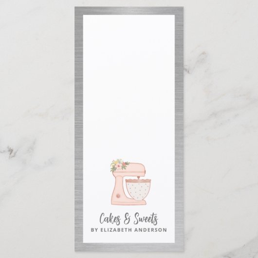 Red Mixer Bakery Pastry Chef Dessert Menu メニュー (裏面)