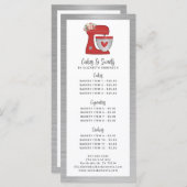 Red Mixer Bakery Pastry Chef Dessert Menu メニュー (正面/裏面)