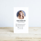 Red Modern Business Photo QR Code 名刺