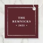 Red Modern Christmas Bow Holiday Gift Tag フェイバータグ (裏面)