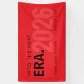 Red Modern Era Class of 2026 Graduation Banner 横断幕 (縦)