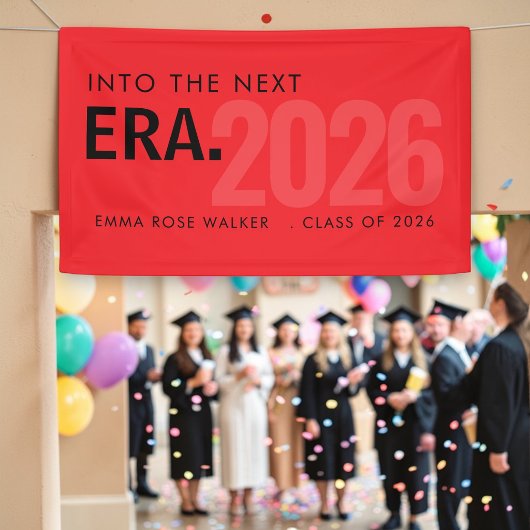Red Modern Era Class of 2026 Graduation Banner 横断幕