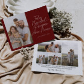 Red Modern Feliz Navidad Script Christmas シーズンカード