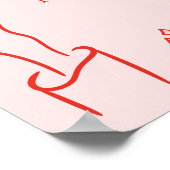 Red Modern Hand Drawn Graduation Party Welcome ポスター (角)