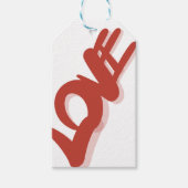 red modern lettering love ギフトタグ (正面)