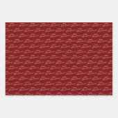 Red Modern Merry Christmas ラッピングペーパーシート (正面)