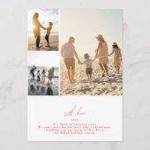 red modern merry christmas calligraphy photo frame シーズンカード (裏面)