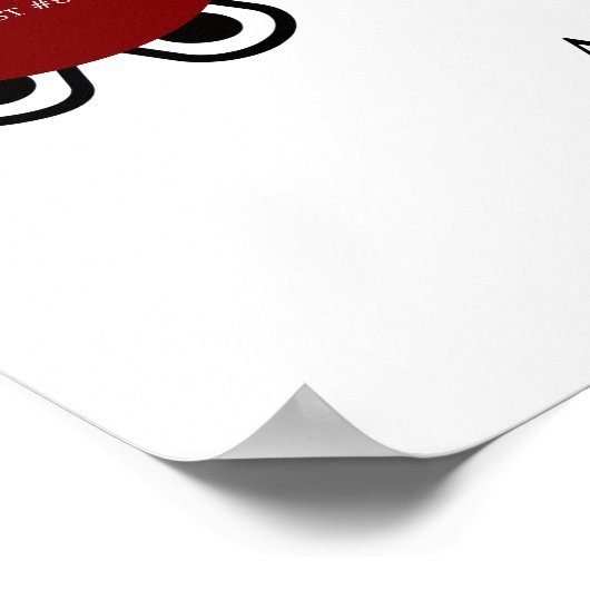 Red Modern Minimal Wedding Seating Chart Poster ポスター (角)