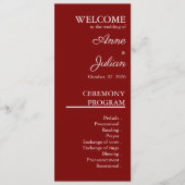 Red Modern Minimalist Bridal Program QR Code プログラム (正面)