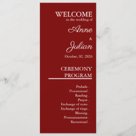 Red Modern Minimalist Bridal Program QR Code プログラム