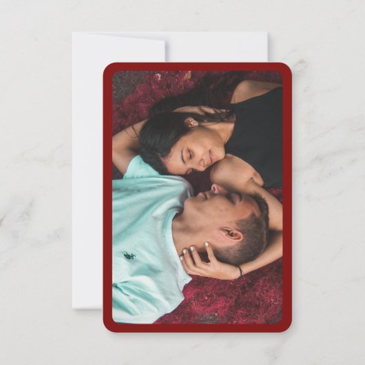 Red Modern Photo RSVP Insert QR Code (裏面)