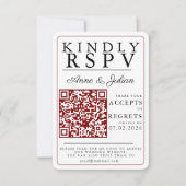 Red Modern Photo RSVP Insert QR Code (正面)