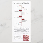 Red Modern  Wedding Timeline and Party QR Code プログラム (裏面)