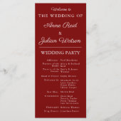 Red Modern  Wedding Timeline and Party QR Code プログラム (正面)