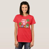 Red Mommy of the WILD ONE Safari 1st Birthday Tシャツ (正面フル)