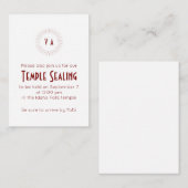 Red Monogram Circle Temple Sealing Invitation エンクロージャーカード (正面/裏面)