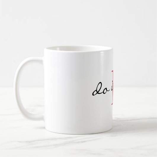 Red Monogram Initial 'do it now' Design 11oz コーヒーマグカップ (左)