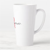 Red Monogram Initial Stylish 'do it now' Large カフェラテマグ (右)