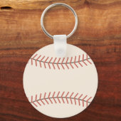 Red Monogram Vintage Baseball Keychain Gift キーホルダー (裏面)