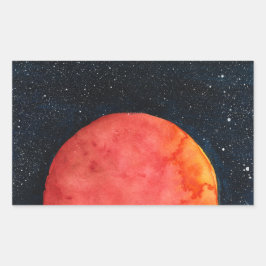 Red Moon Galaxy Stickers 長方形シール