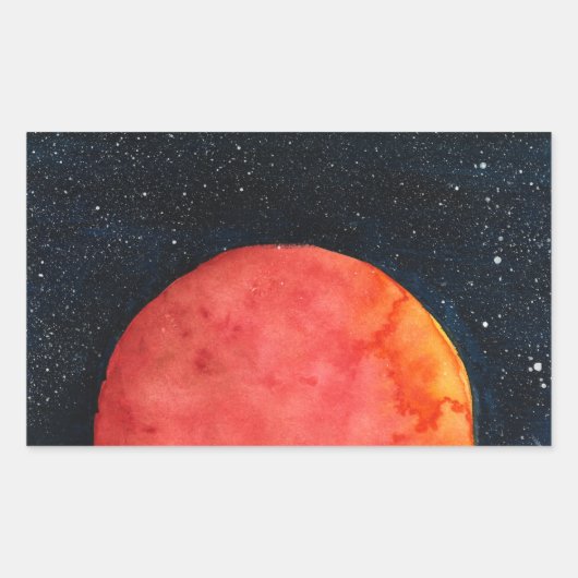Red Moon Galaxy Stickers 長方形シール (正面)