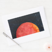 Red Moon Galaxy Stickers 長方形シール (封筒)
