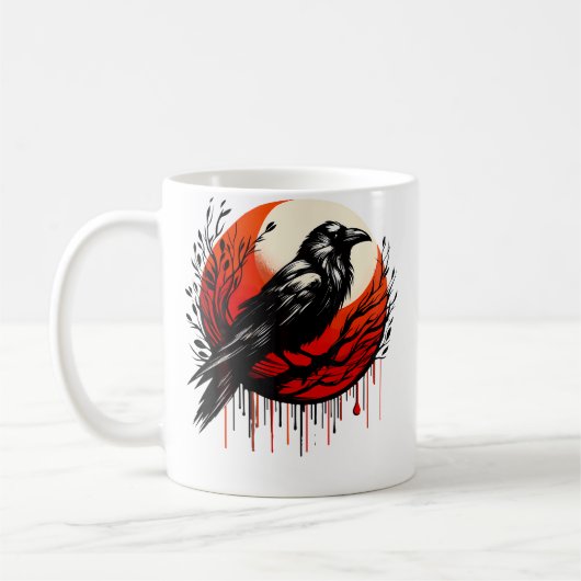 Red Moon Raven Black Crow コーヒーマグカップ (左)
