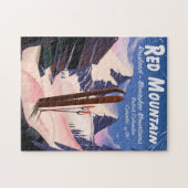 Red Mountain British Columbia,カナダのスキーポスター ジグソーパズル (横)