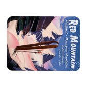 Red Mountain British Columbia，カナダのスキーポスター マグネット (横)