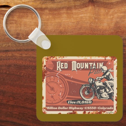 Red Mountain Pass Colorado Motorcycle 01  キーホルダー (正面)