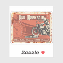 Red Mountain Pass Colorado Motorcycle 01 Sticker シール