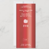 Red MP3 Music Player II Birthday 招待状 (裏面)