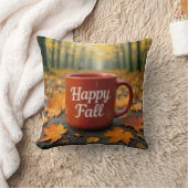 Red Mug For a Happy Fall クッション (ブランケット)