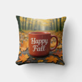 Red Mug For a Happy Fall クッション (正面)