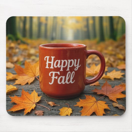 Red Mug For a Happy Fall マウスパッド (正面)
