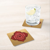 Red Muladhara Root Chakra Gold Coaster Set スクエアペーパーコースター (インサイチュ)