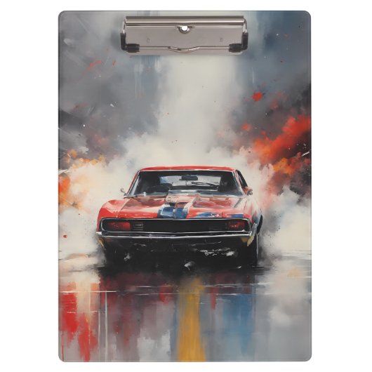 Red  Muscle Car head on クリップボード (正面)