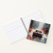 Red Muscle Car head on ノートブック (内部)